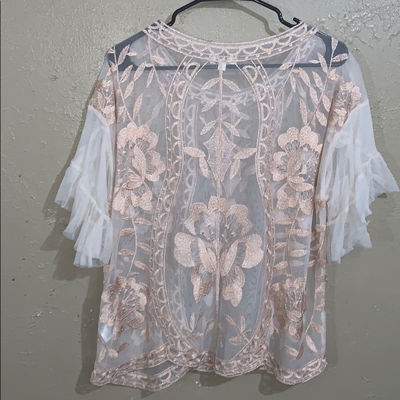 Umgee Embroidered Sheer Lace Top - Picture 7 of 7